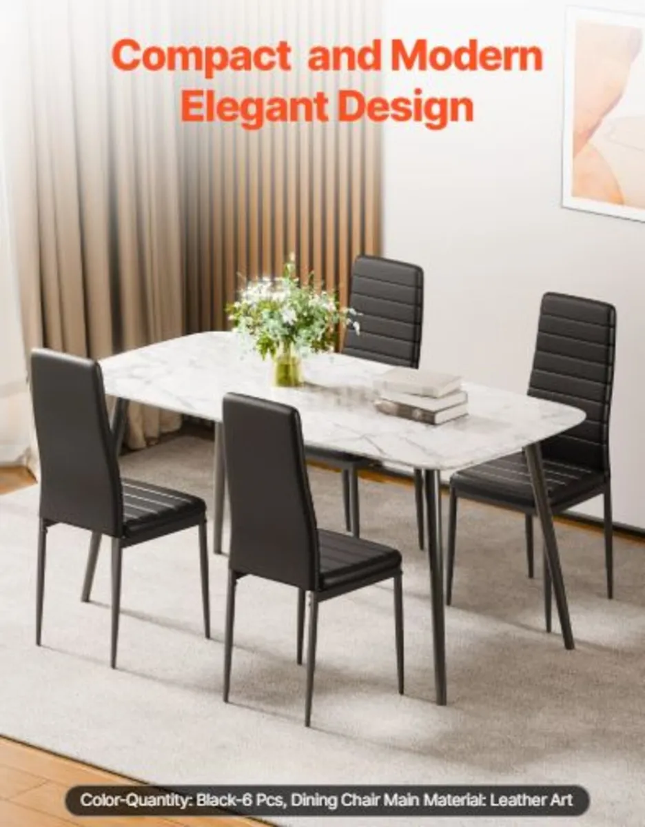 Modern Dining Room Accent Chairs Set of 6, - Image 3