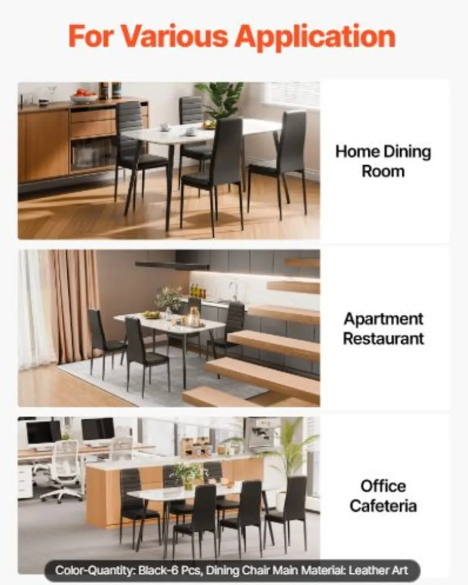 Modern Dining Room Accent Chairs Set of 6, - Image 4