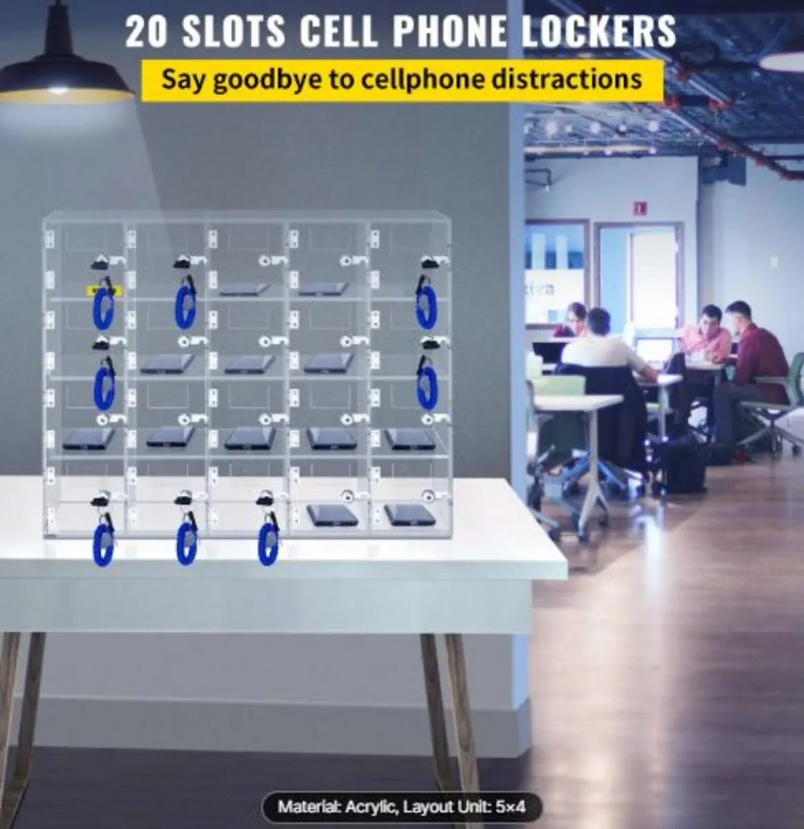 Cell Phone Storage Locker, 20 Slots Acrylic - Image 2