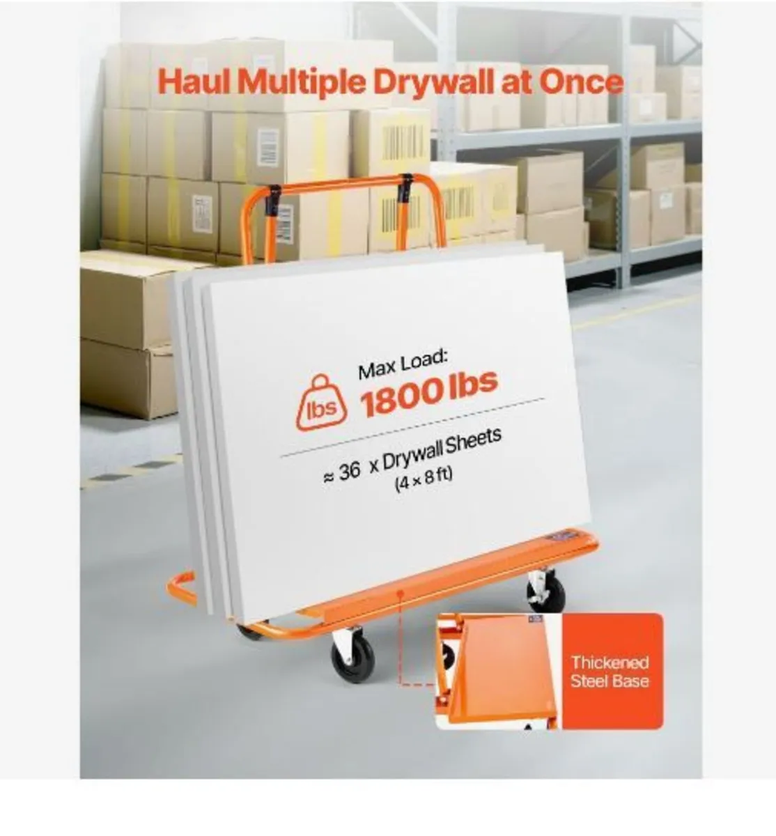 Drywall Cart Dolly, 816 kg Load Capacity - Image 2
