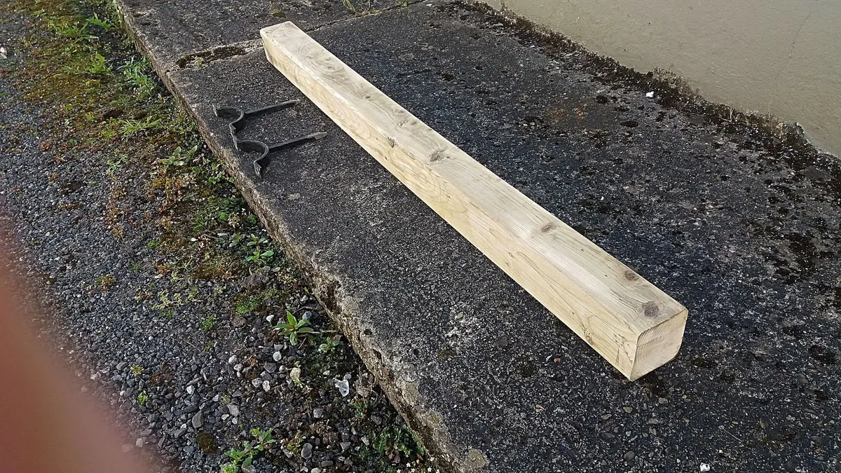 Rustic Oak Beam Floating Mantle / Shelf - Image 2