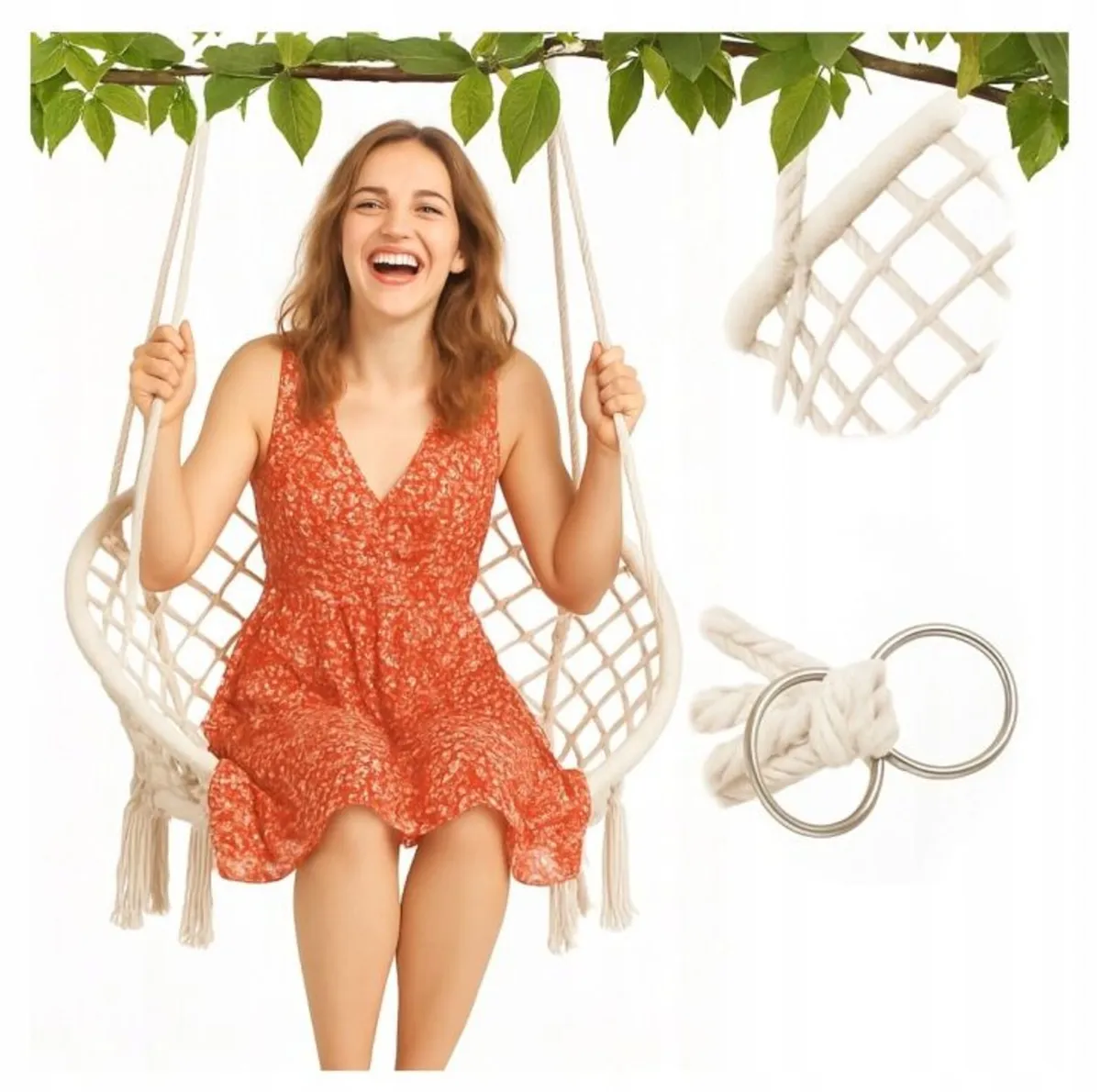 ✨ FREE delivery ✨ Boho Swing with cushion - Image 2