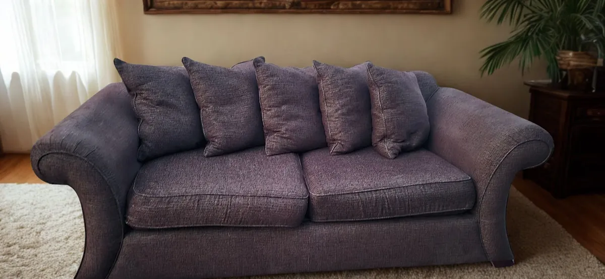 Brown Tweed Couch - Image 1