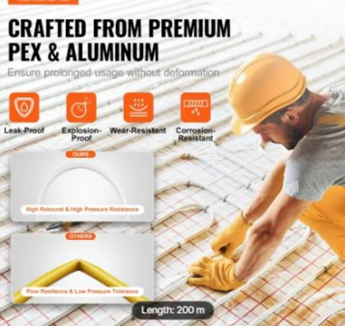 PEX-AL-PEX Tube, 200 m, 16 mm Diameter Aluminum - Image 2