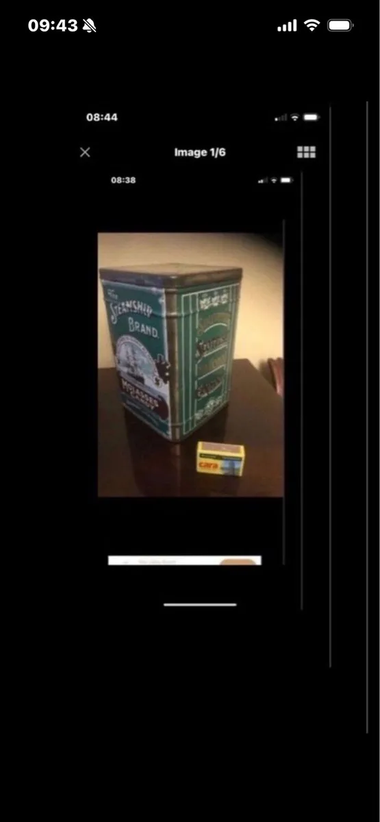 Vintage’The Steamship Brand’ Metal Box - Image 1