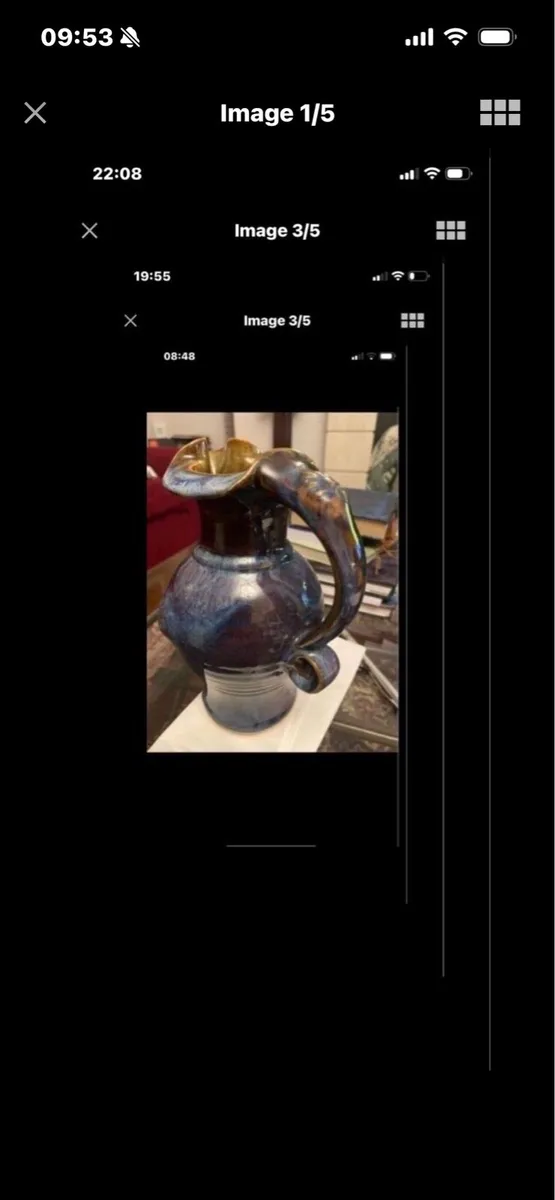 Large Colm De Ris Celtic Pottery Jug - Image 1