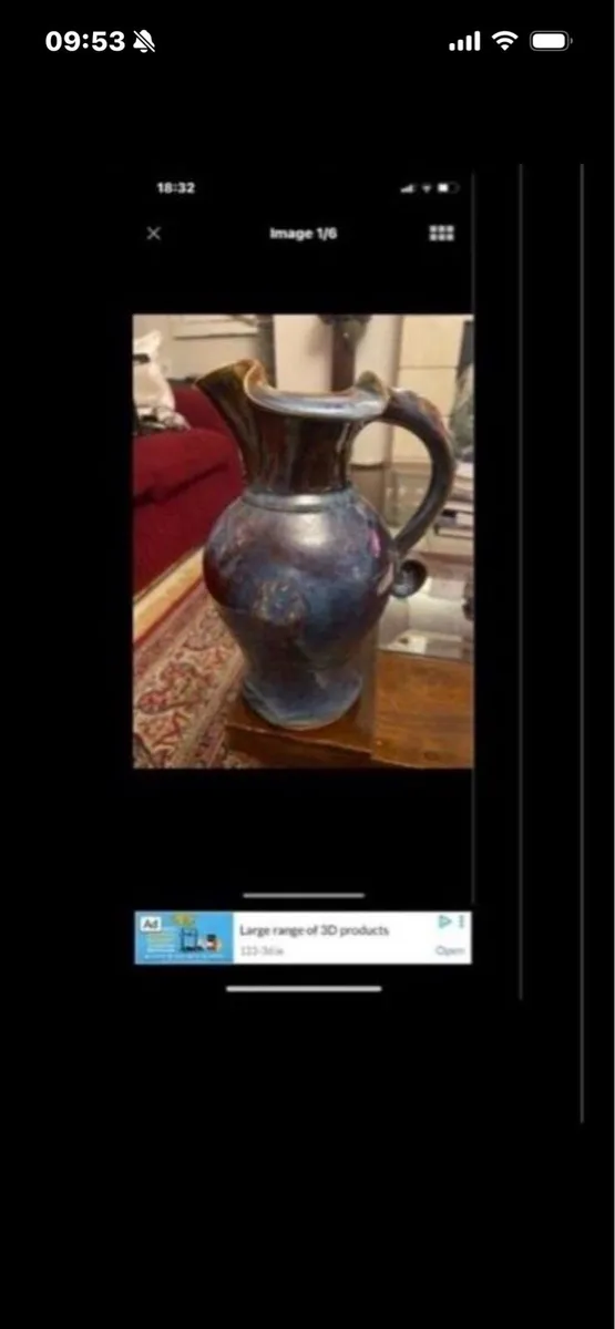 Large Colm De Ris Celtic Pottery Jug - Image 2