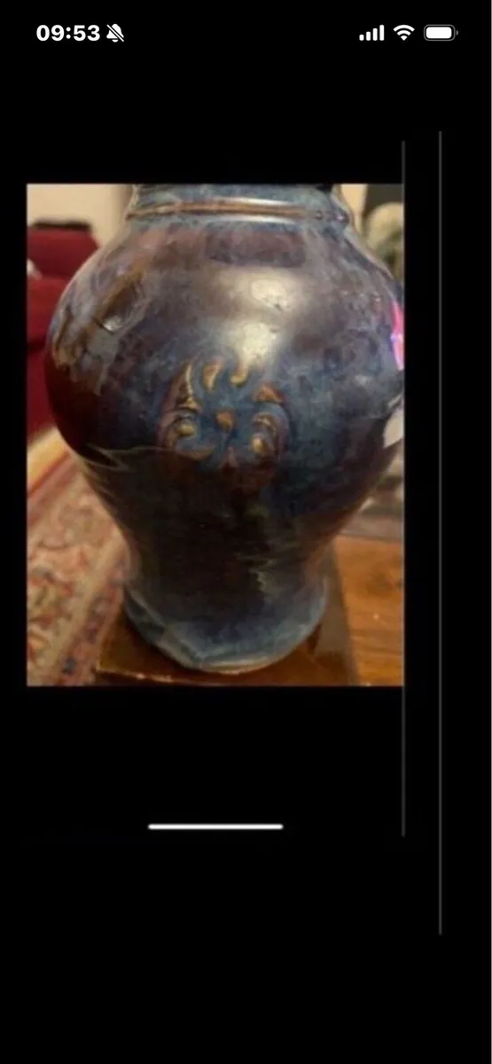 Large Colm De Ris Celtic Pottery Jug - Image 3