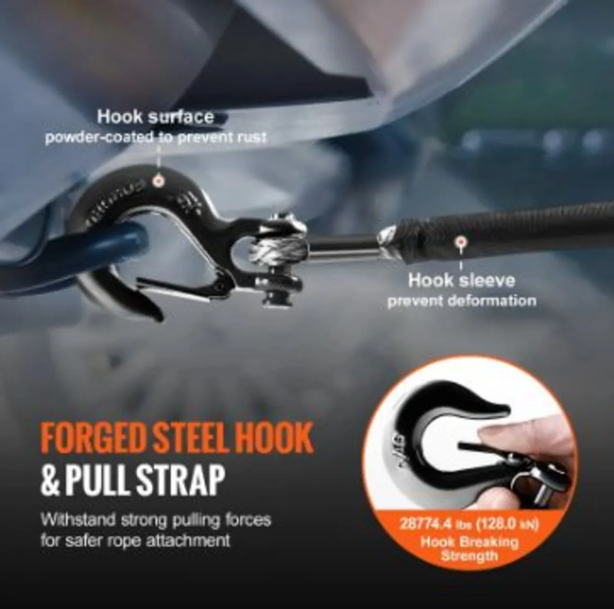 Synthetic Winch Rope, 12.7 mm x 28 m 14,515 kg - Image 4