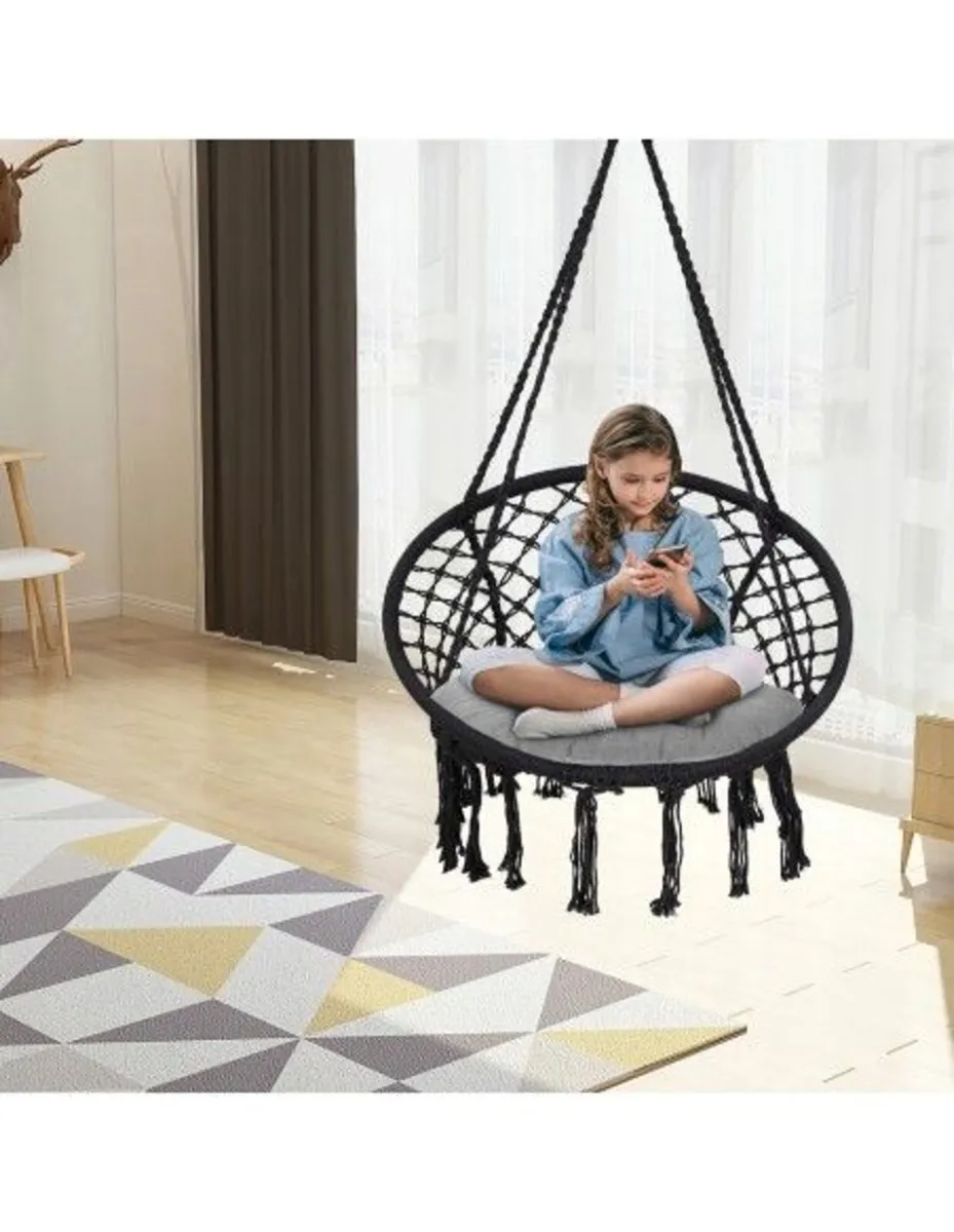 ✨ FREE delivery ✨ Beige Boho Nest Swing BLACK - Image 3