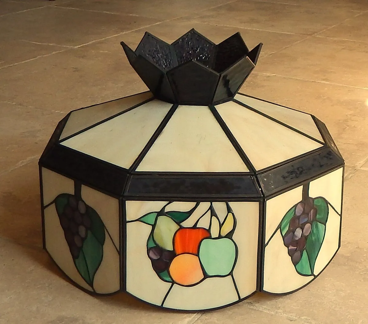 Large Tiffany Style Fruit Theme Glass Shade - Image 1