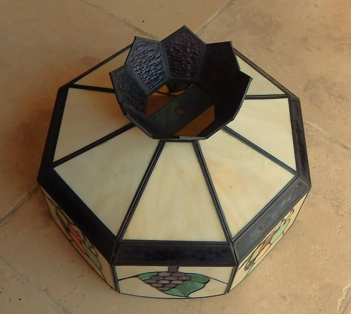 Large Tiffany Style Fruit Theme Glass Shade - Image 3