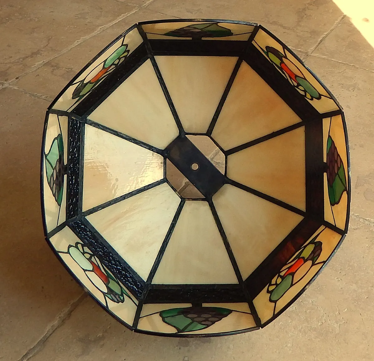 Large Tiffany Style Fruit Theme Glass Shade - Image 4