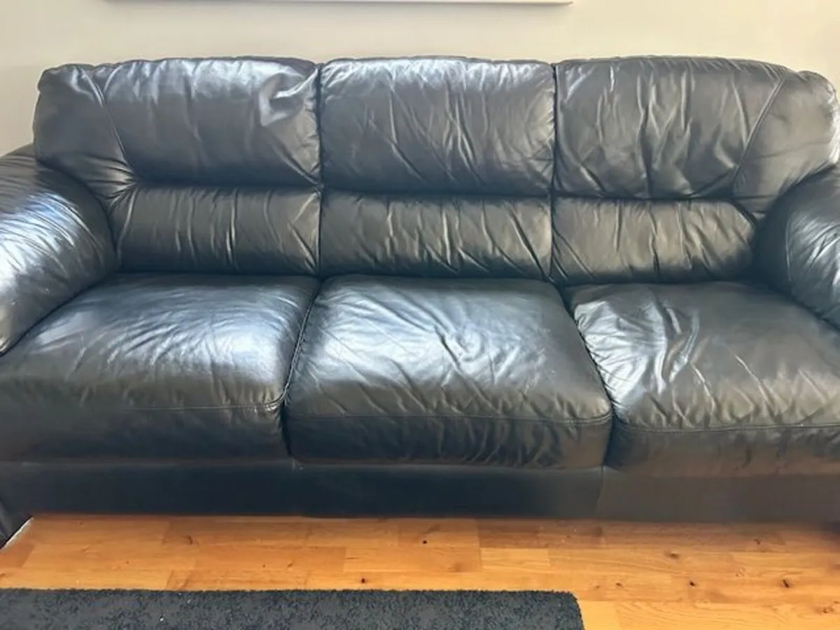 3 and 2 Seater Leather Sofa - Good Condition - Image 1