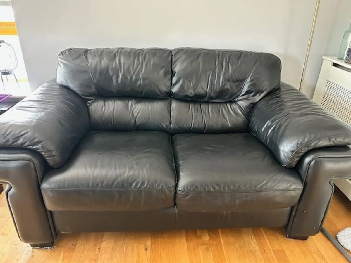 3 and 2 Seater Leather Sofa - Good Condition - Image 2