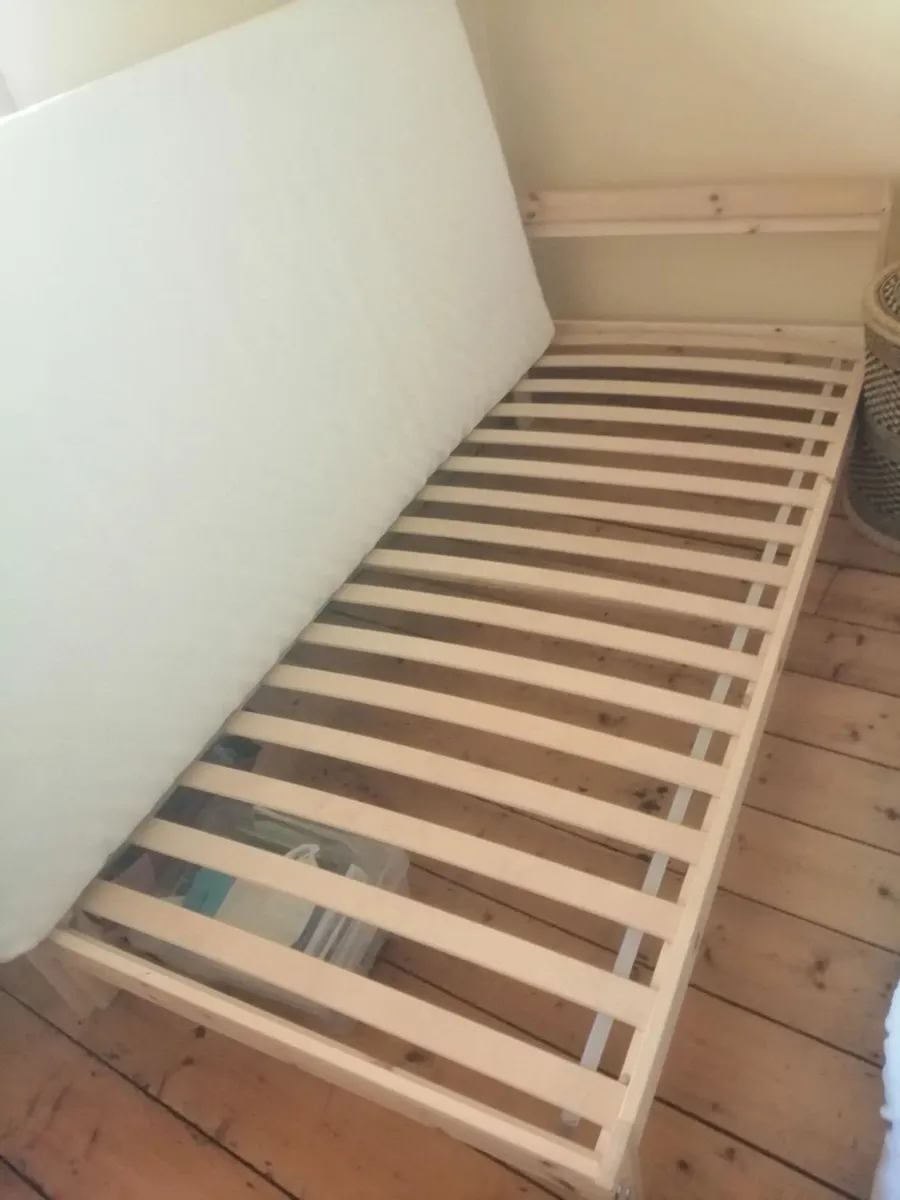 2 single bed frames and 1 mattress - Image 1