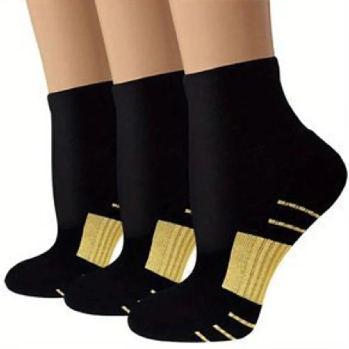 Pair  Copper Compression Ankle Socks for Athletes