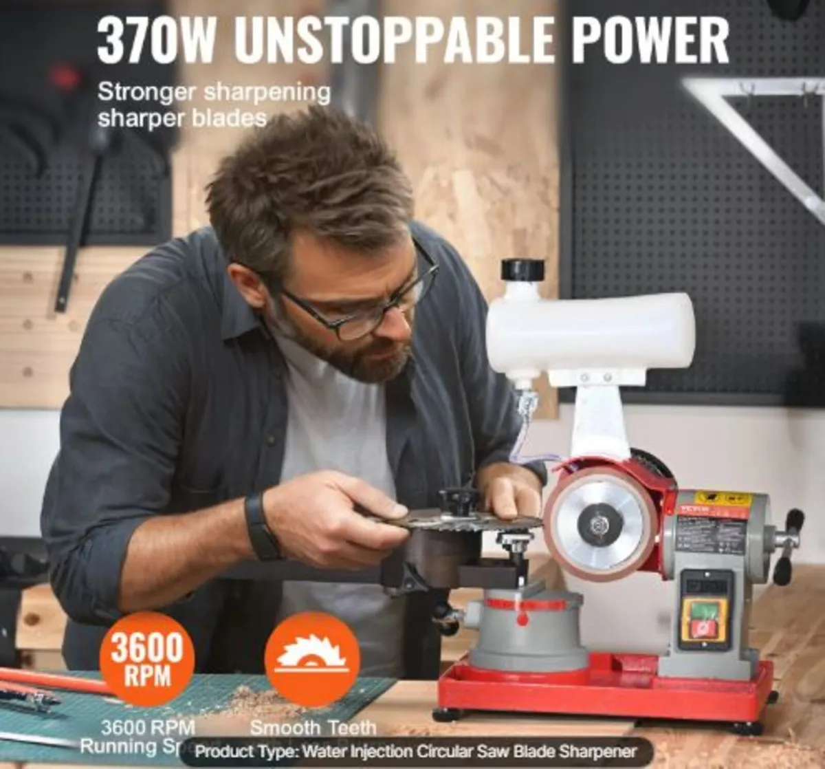 Circular Saw Blade Sharpener Grinder 370W 3600RPM - Image 2