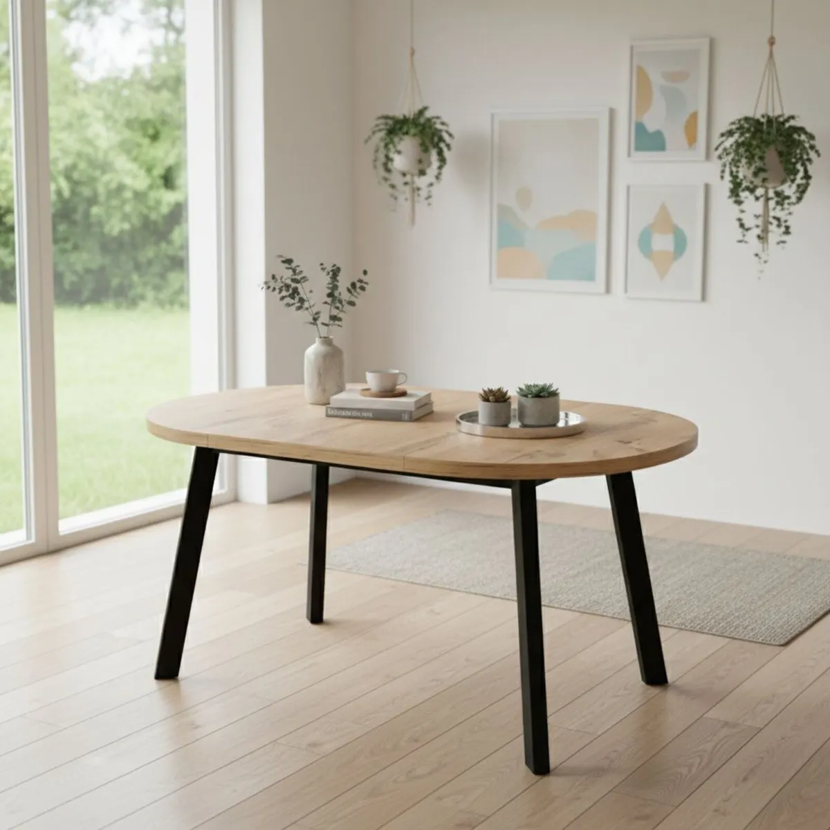 Arvian Round Extandable Dining Table 80cm to 130cm - Image 4