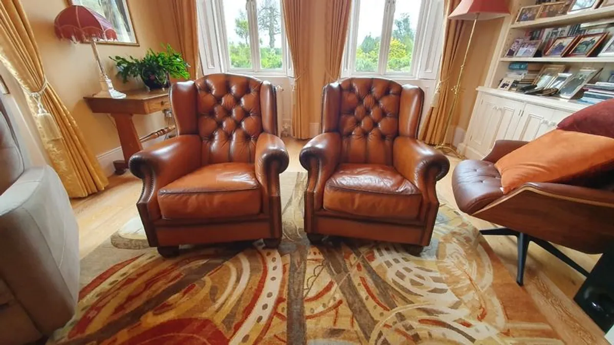 Leather Armchair Pair - Image 1