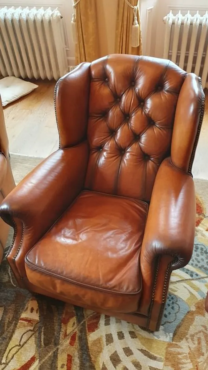 Leather Armchair Pair - Image 4