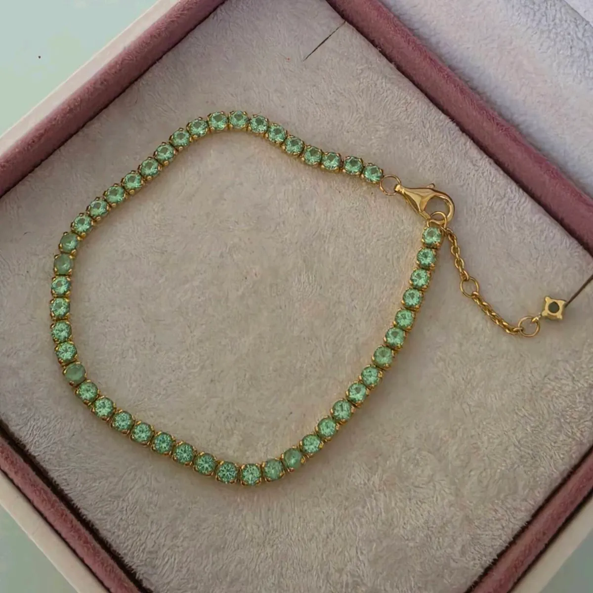 Pandora bracelet yellow gold/stones green - Image 1