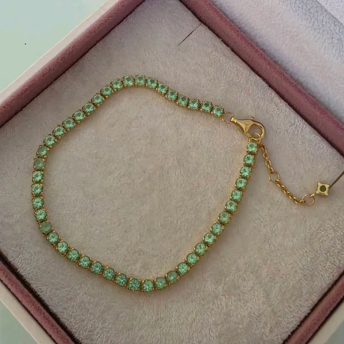 Pandora bracelet yellow gold/stones green - Image 3