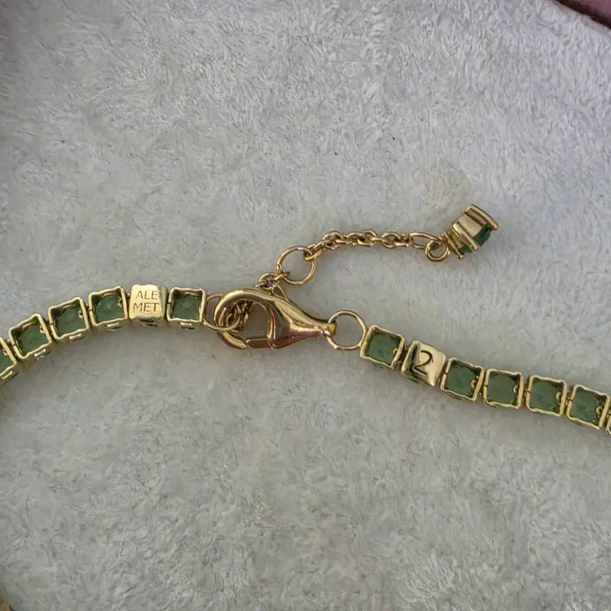 Pandora bracelet yellow gold/stones green - Image 4