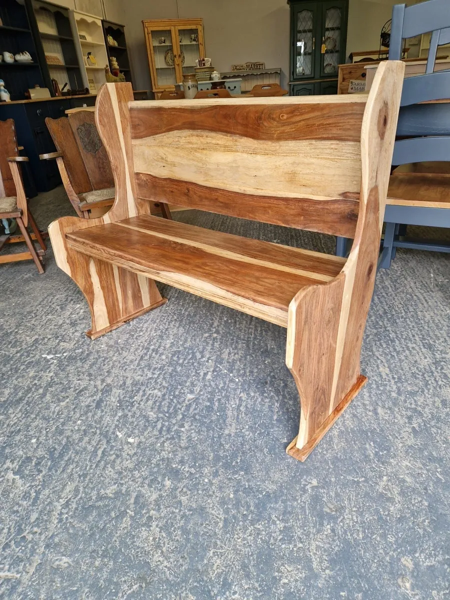 Reclaimed Indian rosewood bench - Image 1