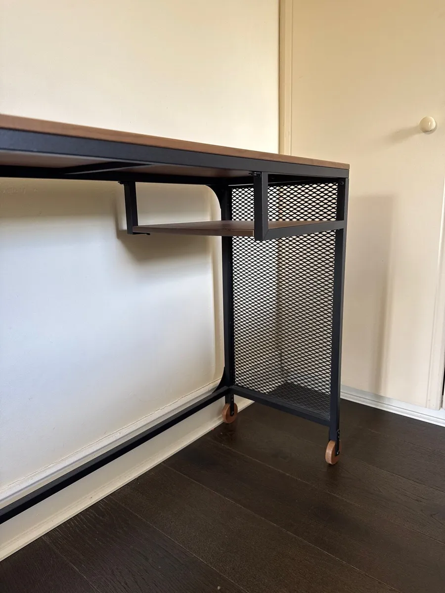 Narrow Desk with Shelf Compartment and 2 Wheels - Image 3