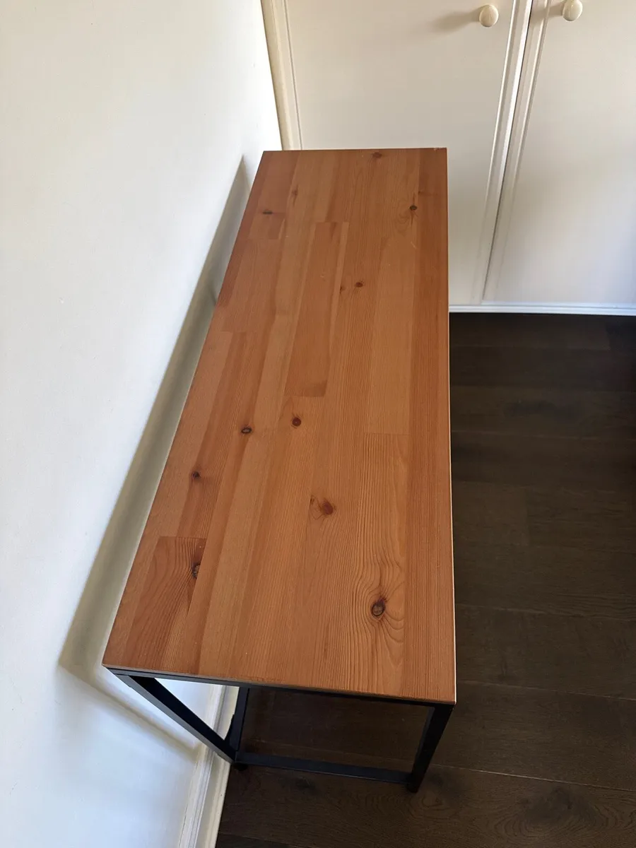 Narrow Desk with Shelf Compartment and 2 Wheels - Image 2