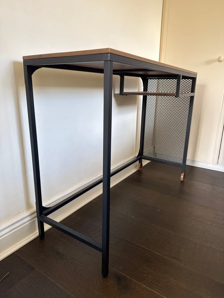 Narrow Desk with Shelf Compartment and 2 Wheels - Image 4