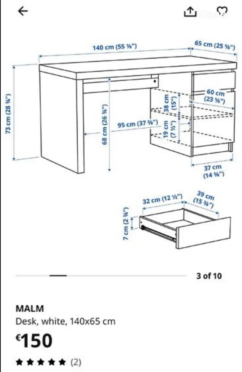 Ikea Malm Desk - Image 4