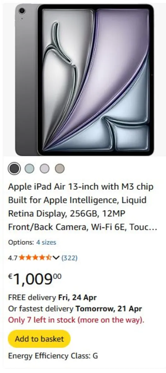 iPad Air 13" M3 256GB Space Grey + Logitech Combo - Image 4