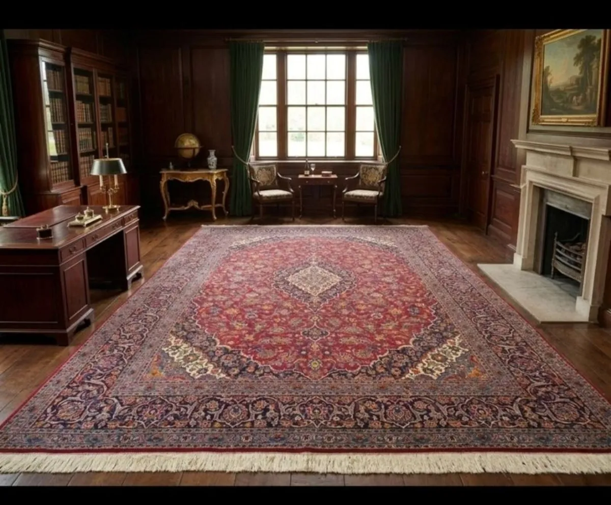 XL 13ft x 10ft Perser Kashan Knotted Rug Carpet - Image 2