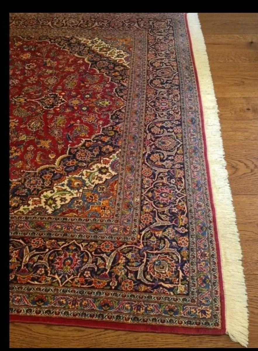 XL 13ft x 10ft Perser Kashan Knotted Rug Carpet - Image 3