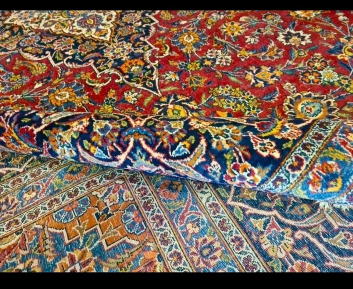 XL 13ft x 10ft Perser Kashan Knotted Rug Carpet - Image 4