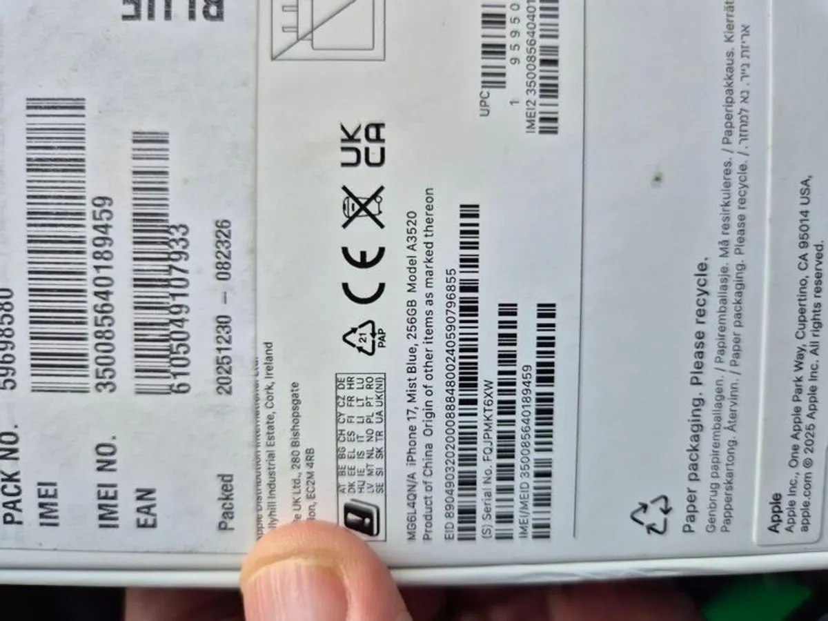 IPhone 17 256GB Blue Apple Warranty Jan 27 Sim Free Battery Health 100% Fully Boxed Screen Protector and case - Image 2