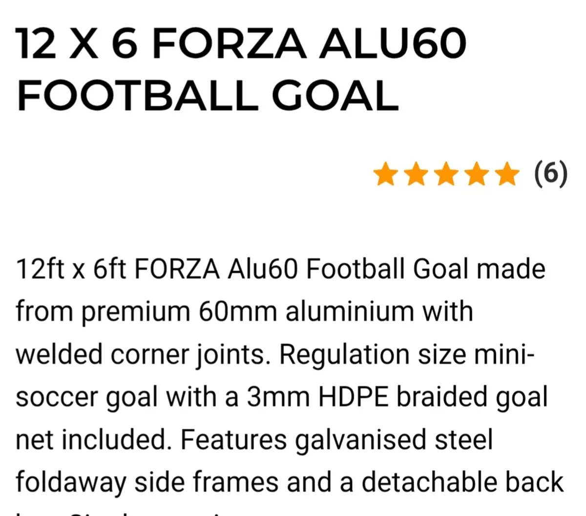 Fonza 12 x 6 soccer goal - Image 2