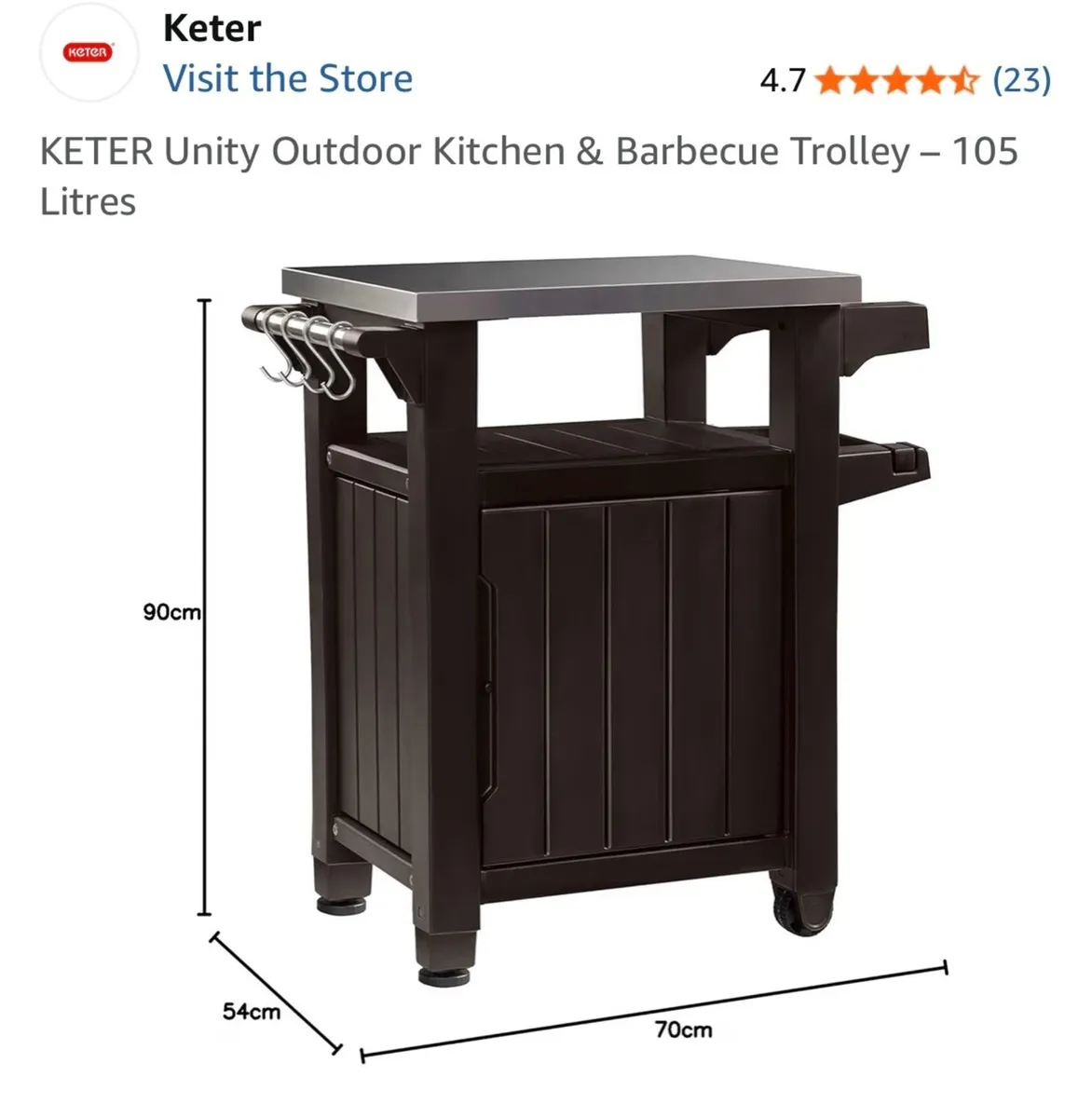 KETER outdoor kitchen / bbq / pizza oven table - Image 2