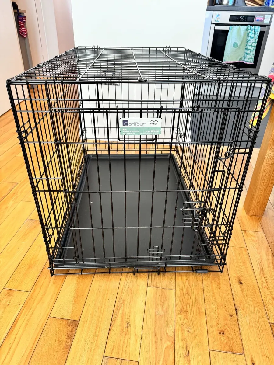 Gently Used Large Dog Crate with Orthopedic Pillow - Image 4