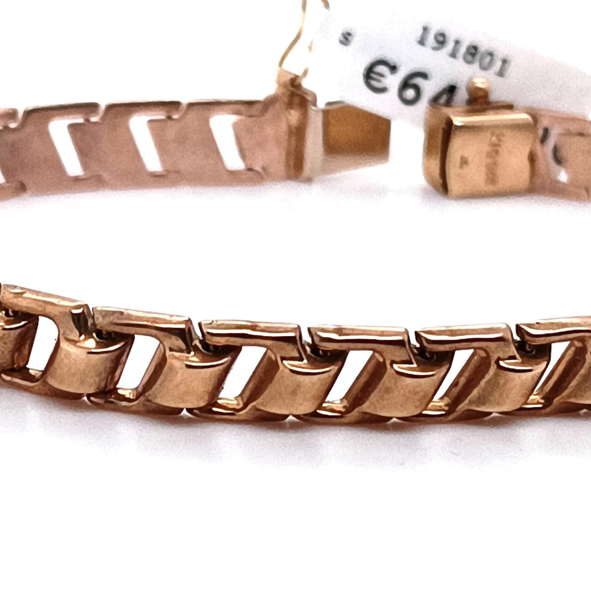 Vintage 9 K Yellow Gold Tank Link Bracelet - Image 3
