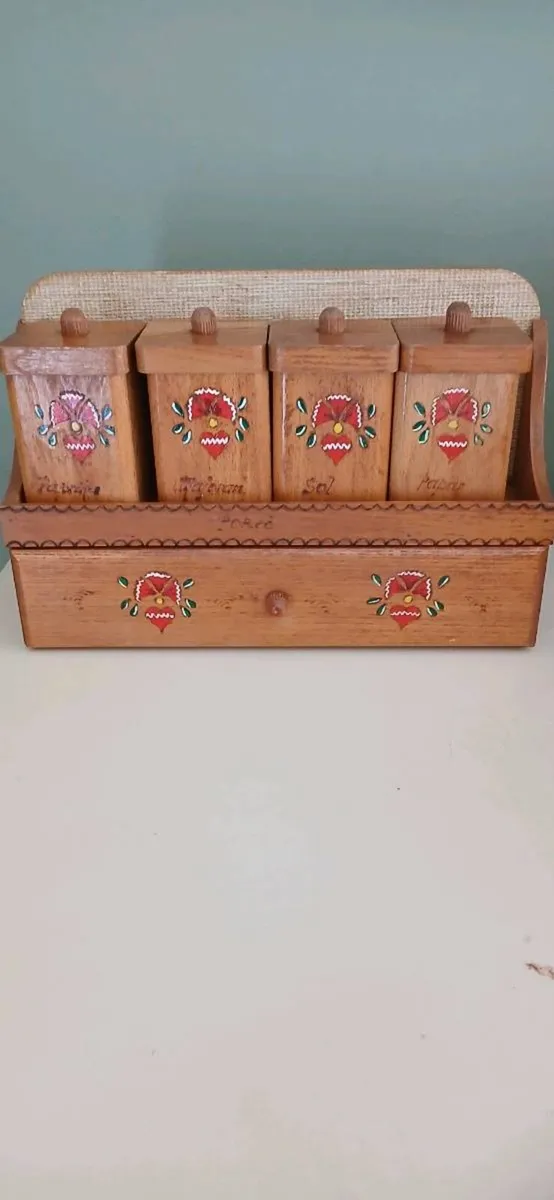 Mid-century Wooden Spice Boxes - Image 1
