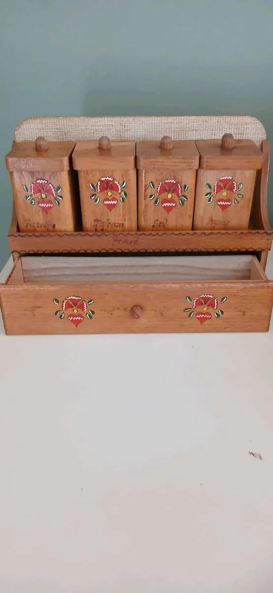 Mid-century Wooden Spice Boxes - Image 2