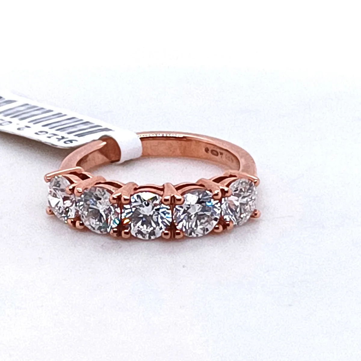 5 Stones Diamond Ring, 9k Rose Gold - Image 3