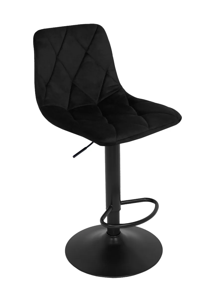 Ivory Luxe Velvet Bar Stool – Adjustable - Image 1