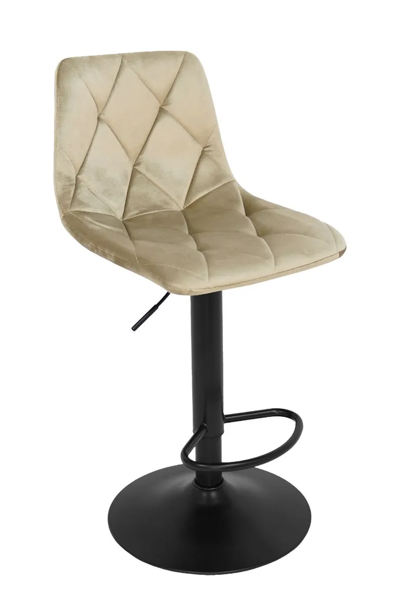 Ivory Luxe Velvet Bar Stool – Adjustable - Image 4