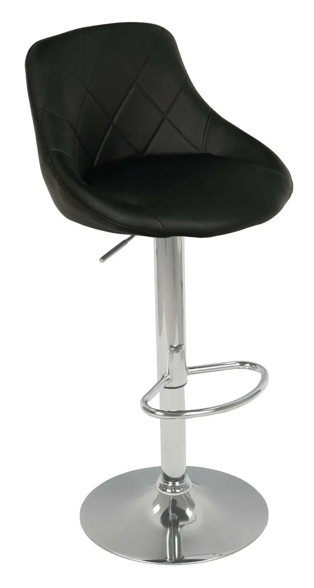 Roma Black Gold Velvet Bar Stool - Image 2