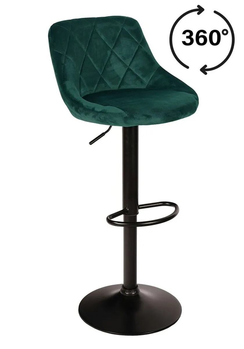 Roma Black Gold Velvet Bar Stool - Image 4