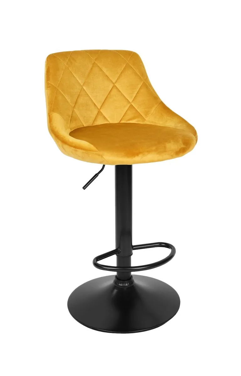 Roma Black Gold Velvet Bar Stool - Image 1